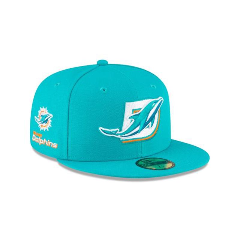 NFL Miami Dolphins Logo Mix 59Fifty Fitted (RGG2283) - Blue New Era Caps